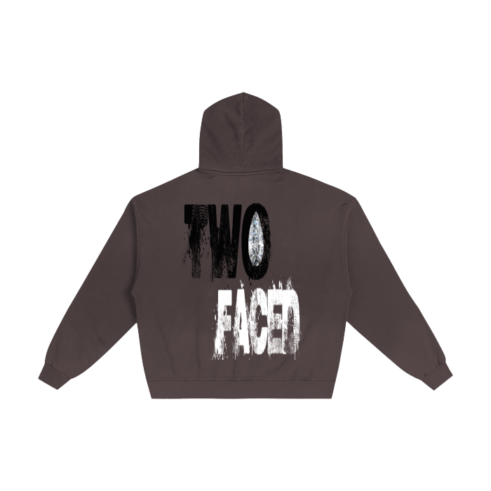 TWO FACED ZIP UP HOODIE