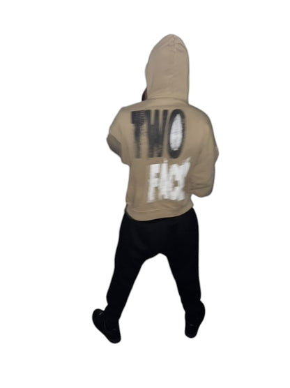 TWO FACED ZIP UP HOODIE