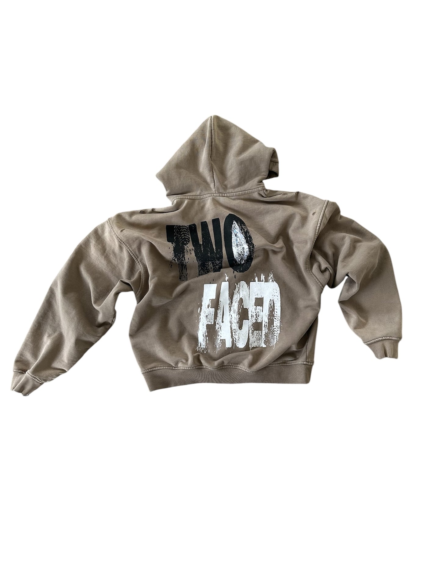 TWO FACED ZIP UP HOODIE